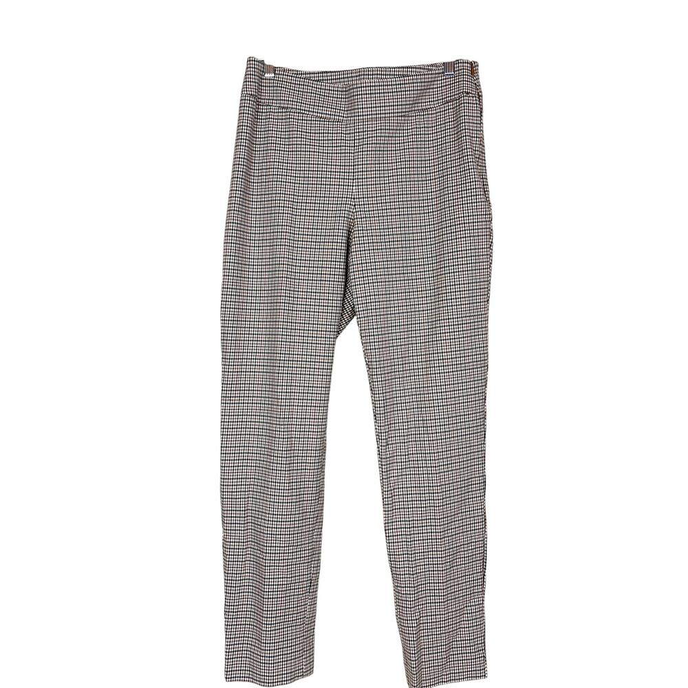 Talbots Womens 6 Brown Plaid Chatham Zip Ankle Dress Pants Casual Trousers Work
